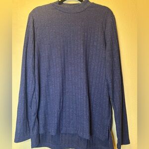 Matty M. Navy Mock Neck Knit Tunic Top